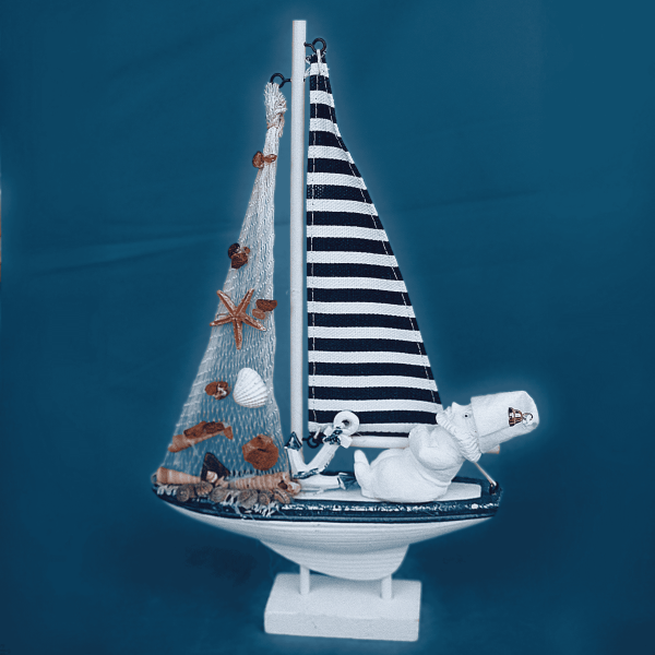 Rügener Kreidemännchen "im Segelboot"