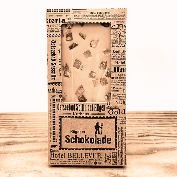 weiße Schokolade mit Karamell und Orangeat