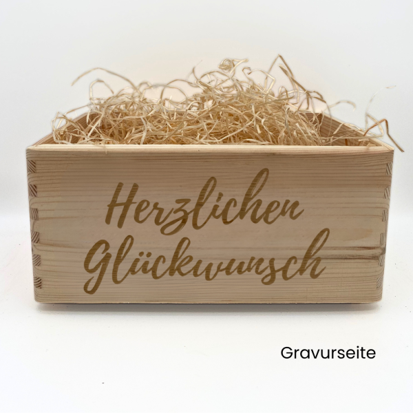Holzkiste Herzlichen Glückwunsch