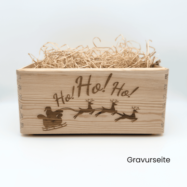 Holzkiste 'Ho! Ho! Ho!'